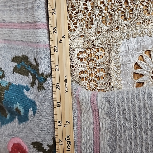 Sundance Bold Botanic Scoop Neck Hand Embroidered Wool Blend Sweater - Picture 10 of 14